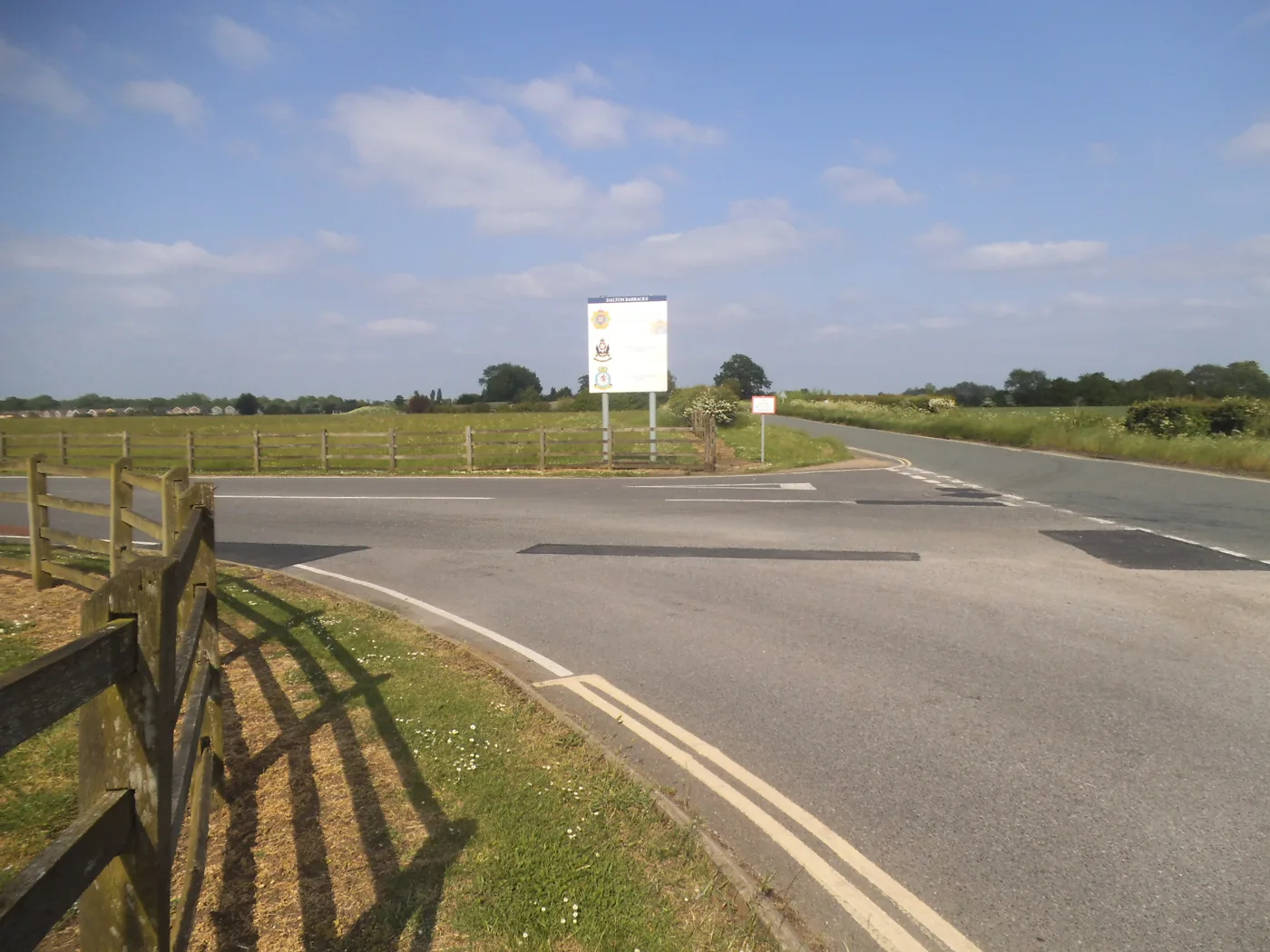 The entrance to Dalton Barracks, Shippon, north-west of Abingdon