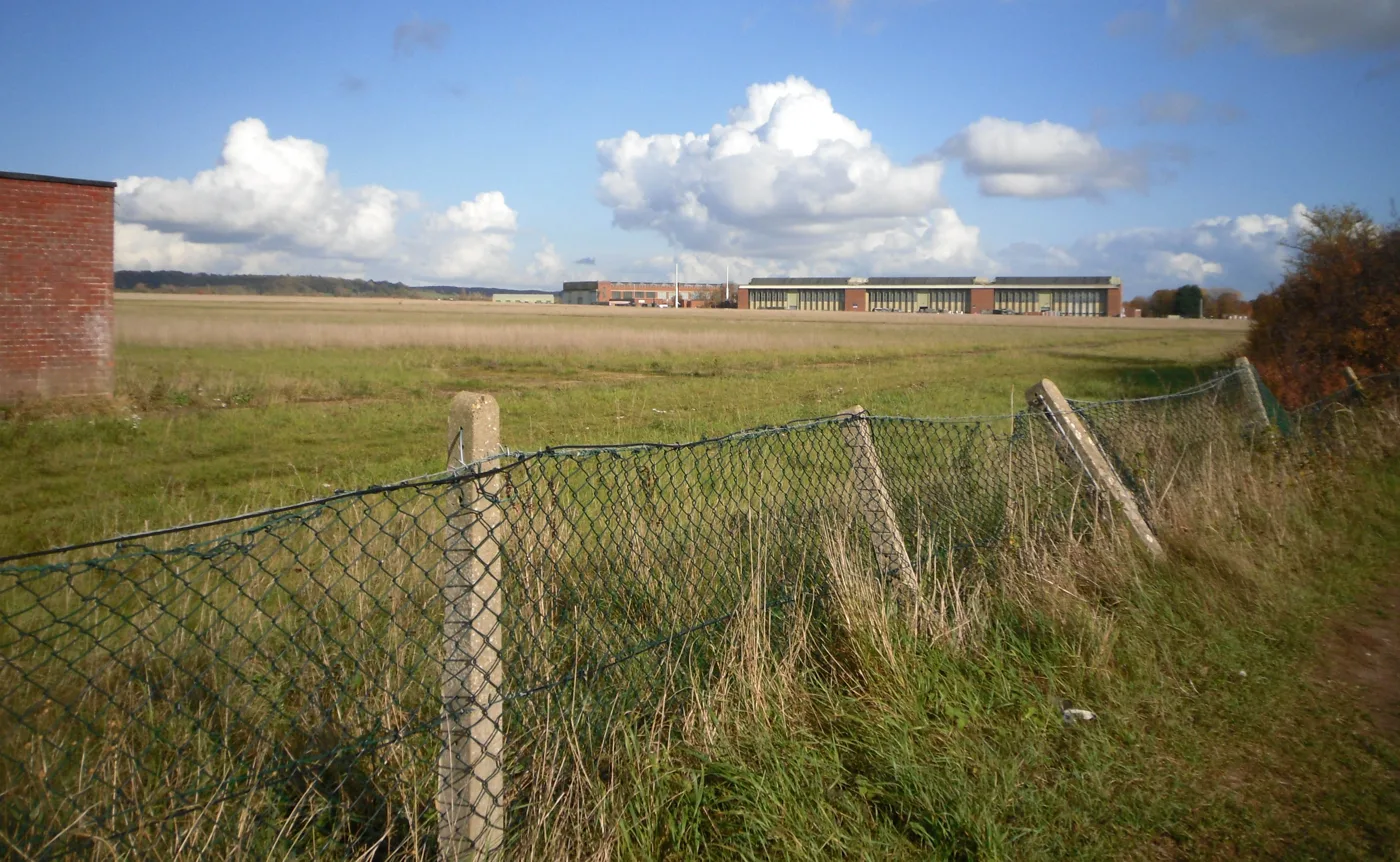 The airfield and hangars at Dalton Barracks, the former RAF Abingdon