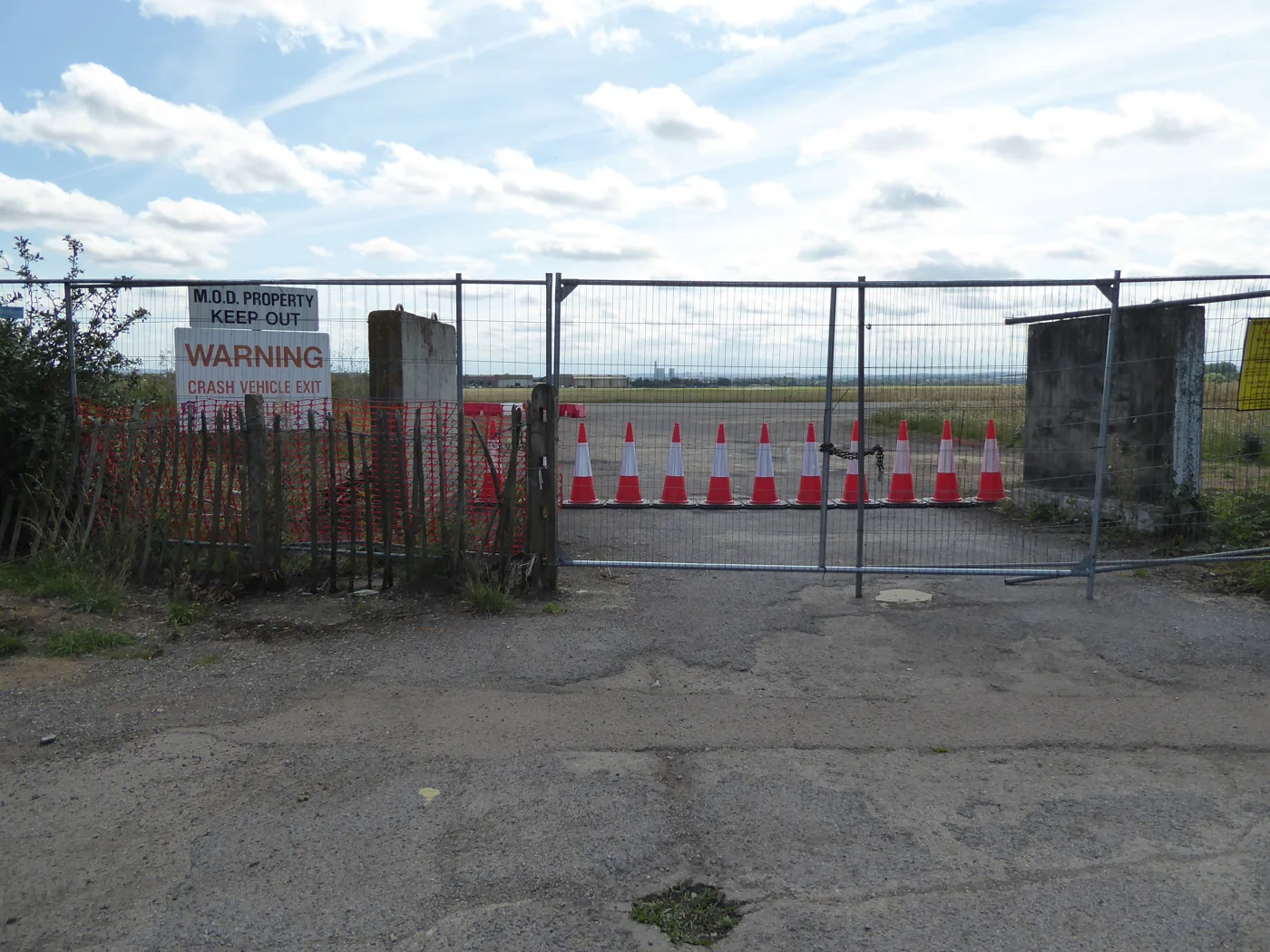 The airfield's crash vehicle exit on Honeybottom Lane, one of the lanes neighbours say event traffic uses